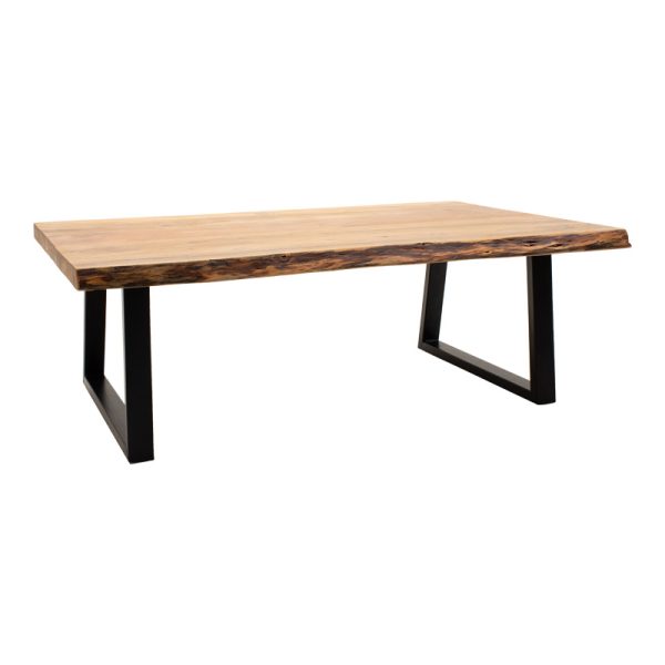 372 000009 7 Miles pakoworld coffee table solid acacia wood thickness 3.7-4cm in natural shade with black metal legs 115x60x45cmBOHO CHIC > Coffee Tables