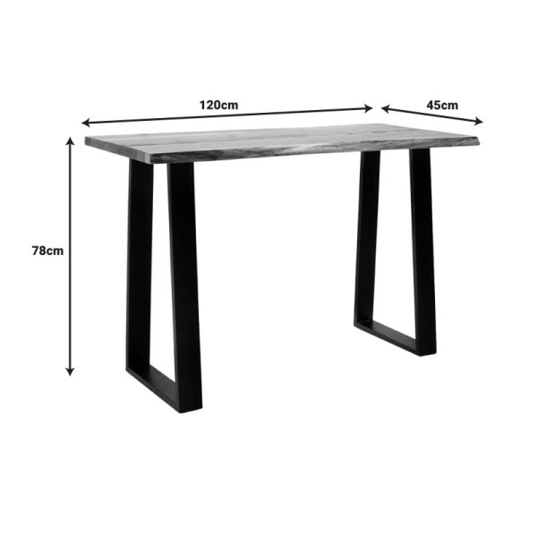 372 000011 4 3 Miles pakoworld console solid acacia wood thickness 3.7-4cm in natural shade with black metal legs 120x45x78cmBOHO CHIC > Other Furnishings