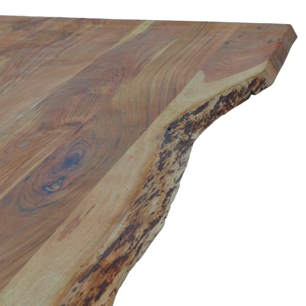 372 000013 4 1 Miles pakoworld table solid acacia wood thickness 3.7-4cm in natural shade with black metal legs 200x100x76cmBOHO CHIC > Dining Tables