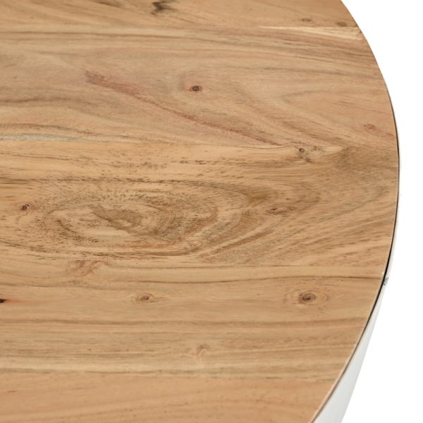 372 000015 2 2 Coffee table Coffelty Inart white metal-solid acacia wood D90x40cmBOHO CHIC > Coffee Tables