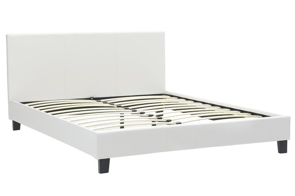 006 000001 2 Double bed Nevil pakoworld PU white matte 150x200Indoor furniture > Beds