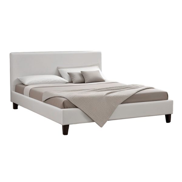 006 000001 Double bed Nevil pakoworld PU white matte 150x200Indoor furniture > Beds