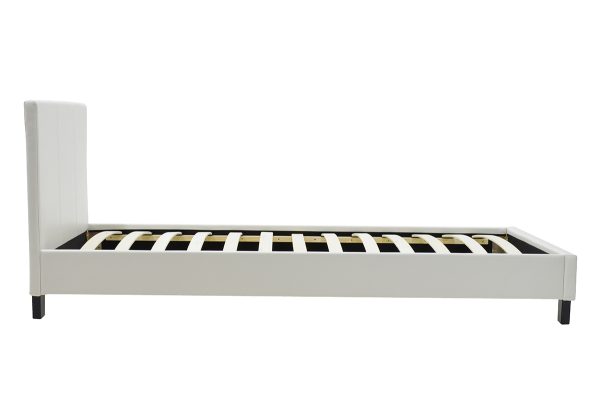 006 000012 2 Bed Nevil pakoworld PU white matte 100x200Indoor furniture > Beds
