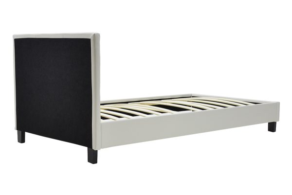 006 000012 3 Bed Nevil pakoworld PU white matte 100x200Indoor furniture > Beds
