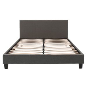 006 000020 2 Double bed Nevil pakoworld in dark grey fabric 150x200cmIndoor furniture > Beds