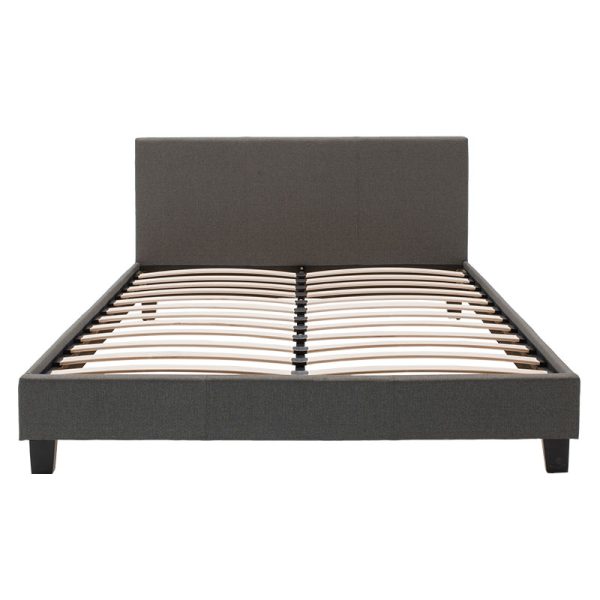 006 000020 2 Double bed Nevil pakoworld in dark grey fabric 150x200cmIndoor furniture > Beds