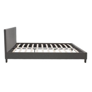 006 000020 3 Double bed Nevil pakoworld in dark grey fabric 150x200cmIndoor furniture > Beds