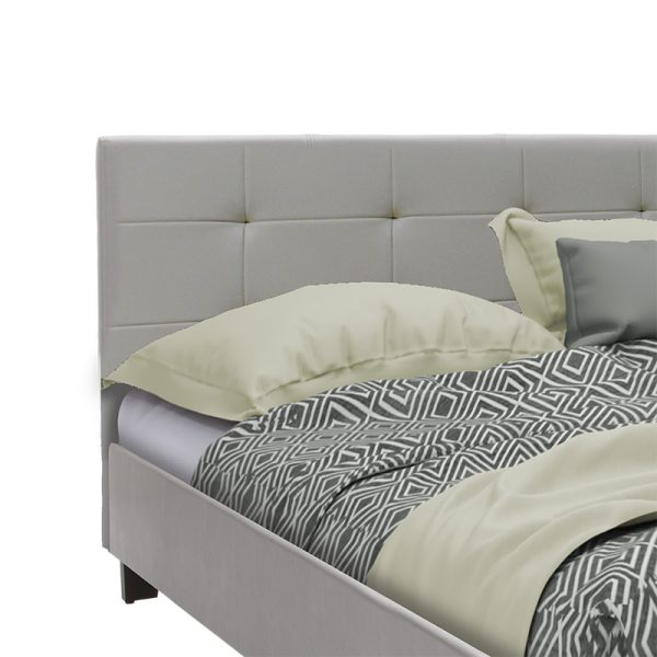 006 000040 2 Double bed Mago pakoworld pu in gray matte 150x200cmIndoor furniture > Beds