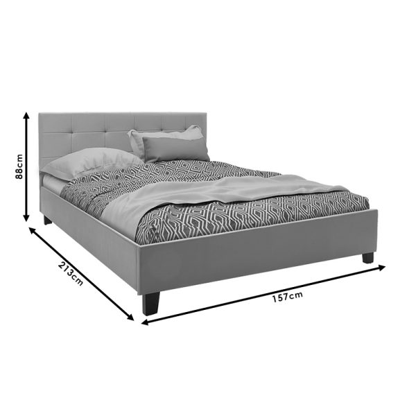 006 000040 4 Double bed Mago pakoworld pu in gray matte 150x200cmIndoor furniture > Beds