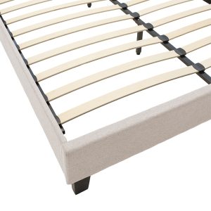 006 000041 3 Double bed Mago pakoworld in ivory fabric 160x200cmIndoor furniture > Beds