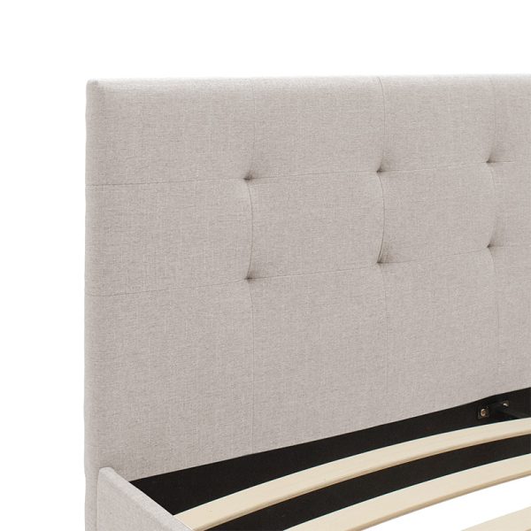 006 000041 4 Double bed Mago pakoworld in ivory fabric 160x200cmIndoor furniture > Beds