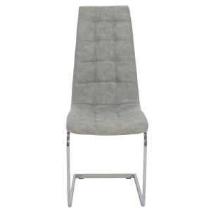029 000022 2 Chair Darrell pakoworld metal chrome with PU light grey antiqueIndoor furniture > Chairs