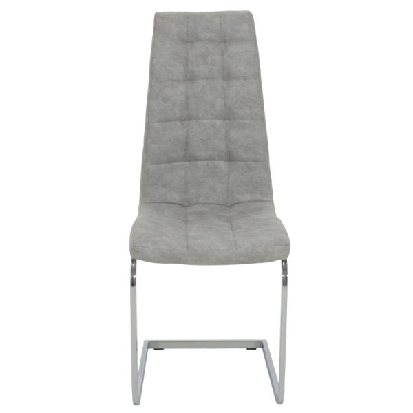 029 000022 2 Chair Darrell pakoworld metal chrome with PU light grey antiqueIndoor furniture > Chairs