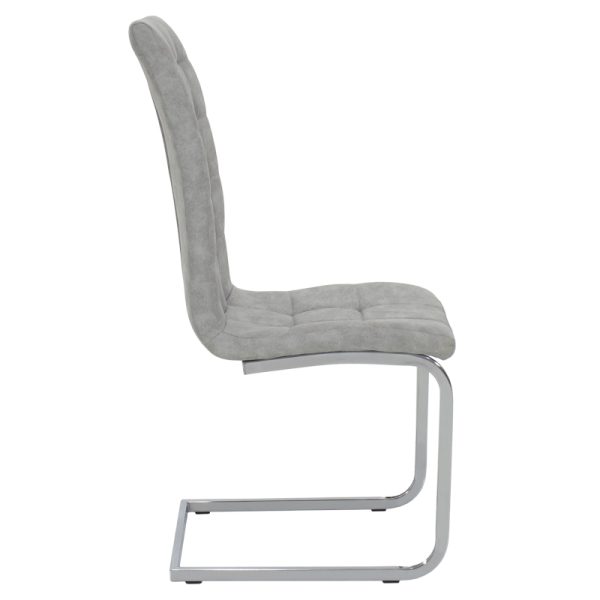 029 000022 3 Chair Darrell pakoworld metal chrome with PU light grey antiqueIndoor furniture > Chairs
