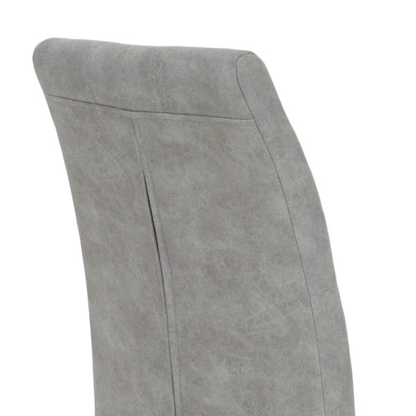 029 000022 4 Chair Darrell pakoworld metal chrome with PU light grey antiqueIndoor furniture > Chairs