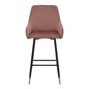 029 000202 3 Bar Stool Lithe metal golden black legs-velvet rotten apple 47x44x98cmIndoor furniture > Bar stools