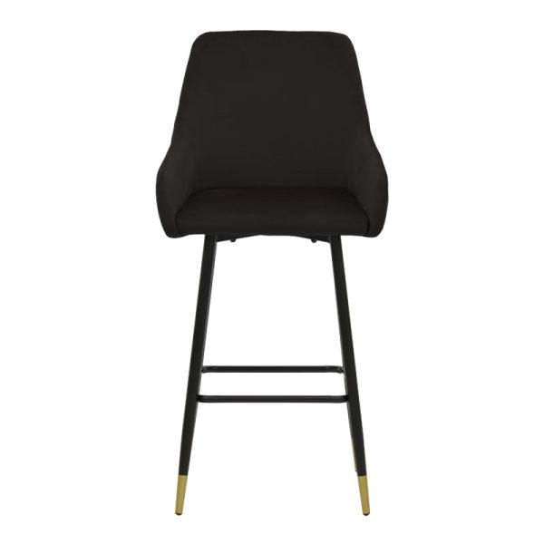029 000203 3 Bar Stool Lithe metal golden legs-velvet black 47x44x98cmIndoor furniture > Bar stools