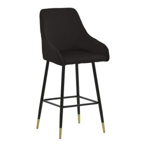 029 000203 Bar Stool Lithe metal golden legs-velvet black 47x44x98cmIndoor furniture > Bar stools