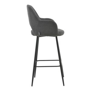 029 000208 2 Bar stool Renish pakoworld bouclé grey-metallic black leg 51x57x114cmIndoor furniture > Bar stools