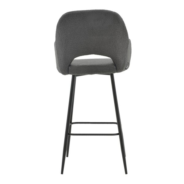 029 000208 4 Bar stool Renish pakoworld bouclé grey-metallic black leg 51x57x114cmIndoor furniture > Bar stools