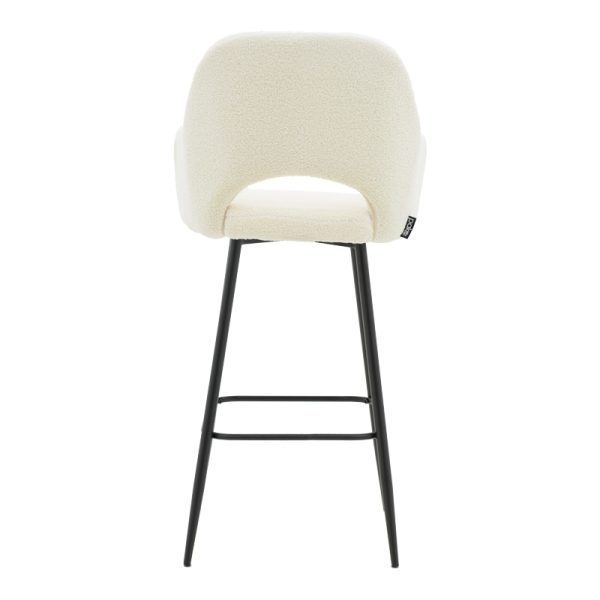 029 000209 4 Bar stool Renish pakoworld ivary teddy fabric-metal black leg 51x57x114cmIndoor furniture > Bar stools