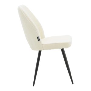 029 000211 2 Renish pakoworld chair bouclé white-metallic black leg 61x47x91.5cmIndoor furniture > Chairs