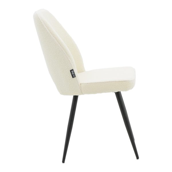 029 000211 2 Renish pakoworld chair bouclé white-metallic black leg 61x47x91.5cmIndoor furniture > Chairs