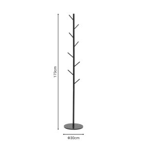 029 000226 3 Coat stand Fori pakoworld black metal 30x30x173cmIndoor furniture > Hoods - Hangers