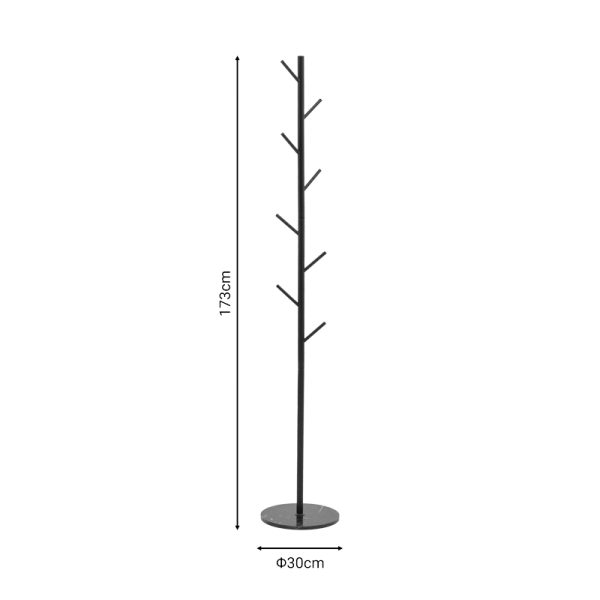 029 000226 3 Coat stand Fori pakoworld black metal 30x30x173cmIndoor furniture > Hoods - Hangers