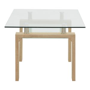 029 000236 2 Table Vrocho pakoworld natural wood-glass 110x60x45cmSPRING OFFERS