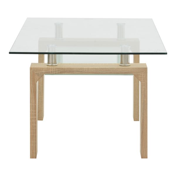 029 000236 2 Table Vrocho pakoworld natural wood-glass 110x60x45cmSPRING OFFERS