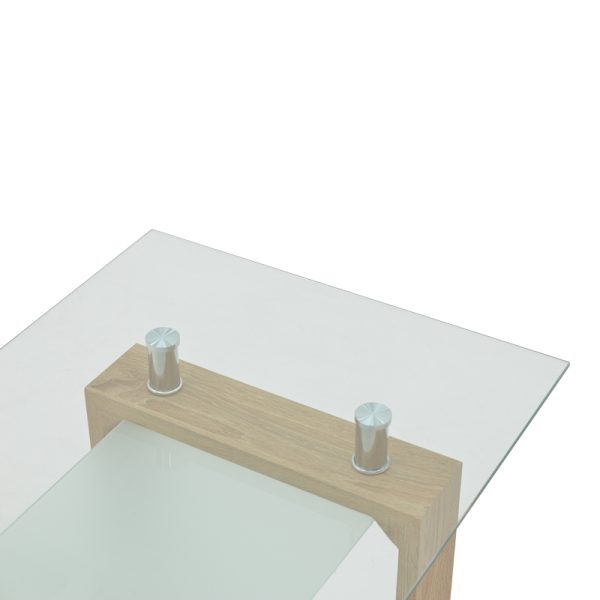 029 000236 3 Table Vrocho pakoworld natural wood-glass 110x60x45cmSPRING OFFERS