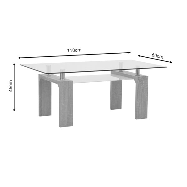 029 000236 4 Table Vrocho pakoworld natural wood-glass 110x60x45cmSPRING OFFERS