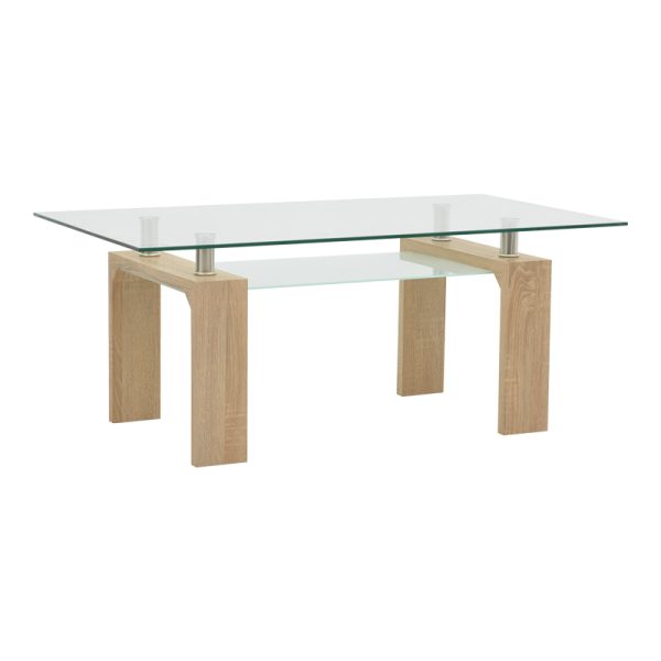 029 000236 Table Vrocho pakoworld natural wood-glass 110x60x45cmSPRING OFFERS