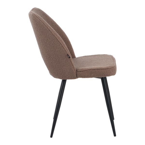 029 000290 2 Renish pakoworld chair bouclé in cappuccino color with black metallic legs61x47x91.5cmIndoor furniture > Chairs
