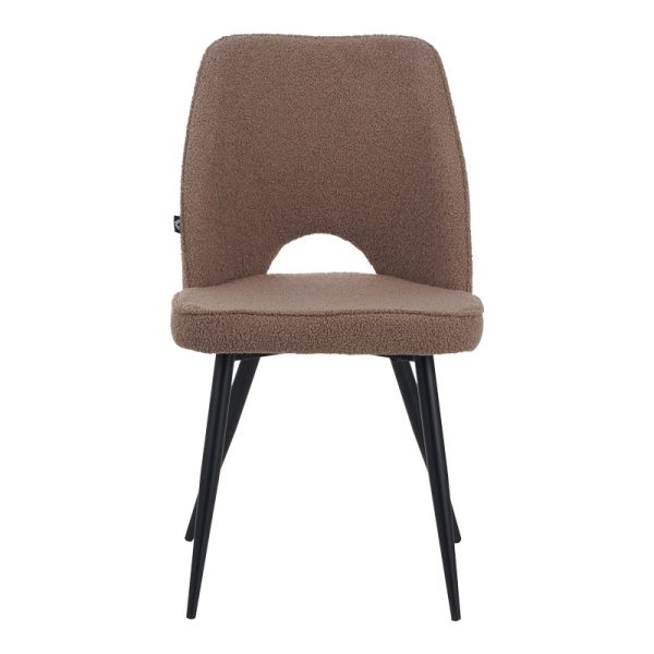 029 000290 3 Renish pakoworld chair bouclé in cappuccino color with black metallic legs61x47x91.5cmIndoor furniture > Chairs