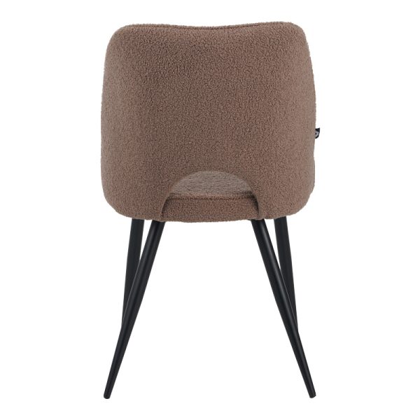 029 000290 4 Renish pakoworld chair bouclé in cappuccino color with black metallic legs61x47x91.5cmIndoor furniture > Chairs