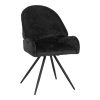 029 000294 Masebo pakoworld chair bouclé fabric in black color with black metallic legs 48x58.5x82cmIndoor furniture > Chairs