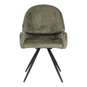 029 000295 3 Morea pakoworld rotating chair bouclé in olive green color with black metallic legs 55x63.5x89.5cmIndoor furniture > Chairs