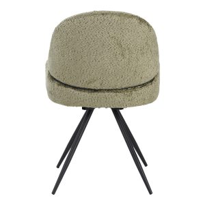 029 000295 4 Morea pakoworld rotating chair bouclé in olive green color with black metallic legs 55x63.5x89.5cmIndoor furniture > Chairs