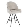 029 000296 Masebo pakoworld chair bouclé fabric in black color with black metallic legs 48x58.5x82cmIndoor furniture > Chairs