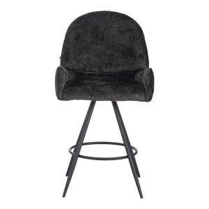 029 000297 3 Morea pakoworld rotating bar stool bouclé in black color with black metallic legs 55x66x107.5cmIndoor furniture > Bar stools