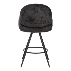 029 000297 4 Morea pakoworld rotating bar stool bouclé in black color with black metallic legs 55x66x107.5cmIndoor furniture > Bar stools