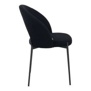 029 000300 2 Masebo pakoworld chair bouclé fabric in black color with black metallic legs 48x58.5x82cmIndoor furniture > Chairs