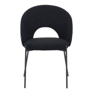 029 000300 3 Masebo pakoworld chair bouclé fabric in black color with black metallic legs 48x58.5x82cmIndoor furniture > Chairs