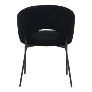 029 000300 4 Masebo pakoworld chair bouclé fabric in black color with black metallic legs 48x58.5x82cmIndoor furniture > Chairs