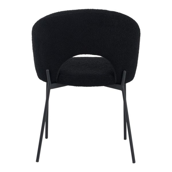 029 000300 4 Masebo pakoworld chair bouclé fabric in black color with black metallic legs 48x58.5x82cmIndoor furniture > Chairs