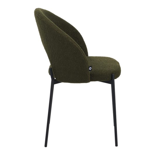 029 000301 2 Masebo pakoworld chair bouclé fabric in dark green color with black metallic legs 48x58.5x82cmIndoor furniture > Chairs