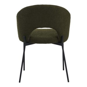 029 000301 4 Masebo pakoworld chair bouclé fabric in dark green color with black metallic legs 48x58.5x82cmIndoor furniture > Chairs