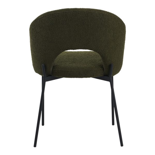 029 000301 4 Masebo pakoworld chair bouclé fabric in dark green color with black metallic legs 48x58.5x82cmIndoor furniture > Chairs
